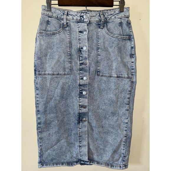 Sonoma Dresses & Skirts - Sonoma Denim Button Front Midi Skirt Light Wash 8